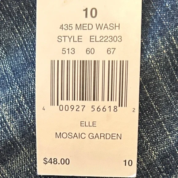 Elle⭐️NWT🌻Dark Indigo Women's Cropped Jeans Size 10 - Picture 10 of 11